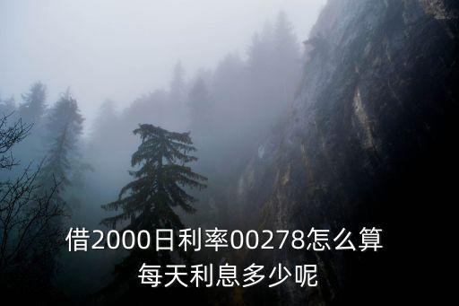 借2000日利率00278怎么算 每天利息多少呢