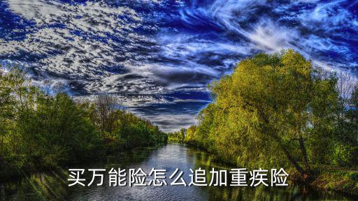 買萬能險(xiǎn)怎么追加重疾險(xiǎn)