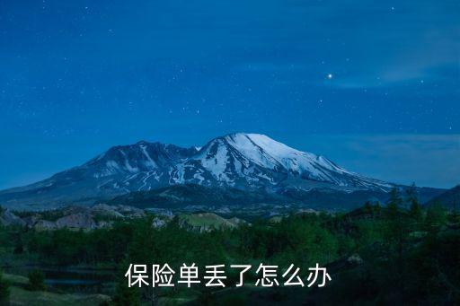 保險單丟了怎么辦