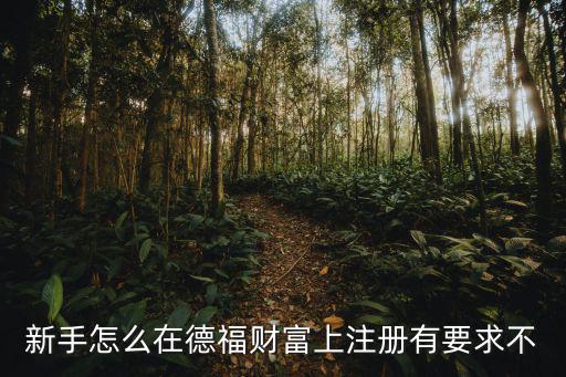 新手怎么在德福財富上注冊有要求不