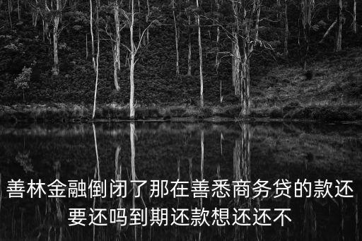 善林金融倒閉了那在善悉商務(wù)貸的款還要還嗎到期還款想還還不