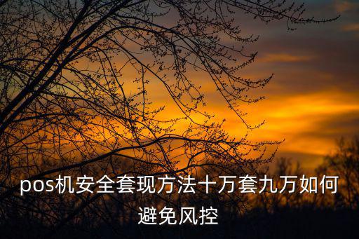 pos機(jī)安全套現(xiàn)方法十萬套九萬如何避免風(fēng)控