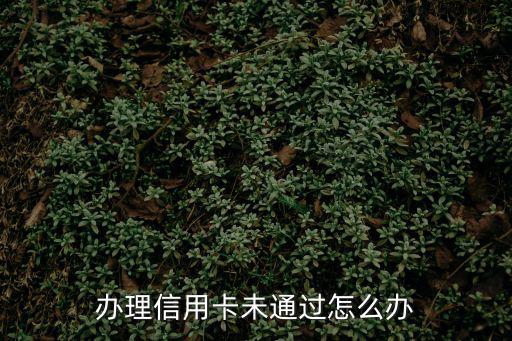 辦理信用卡未通過(guò)怎么辦