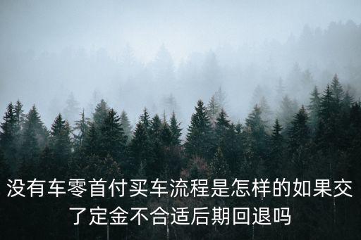 沒有首付款怎么買車，沒有車零首付買車流程是怎樣的如果交了定金不合適后期回退嗎