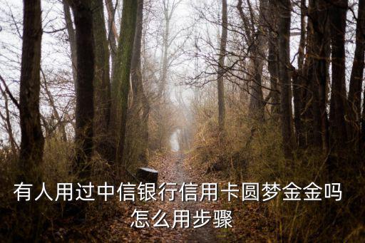 中信圓夢金怎么提高，有人用過中信銀行信用卡圓夢金金嗎 怎么用步驟