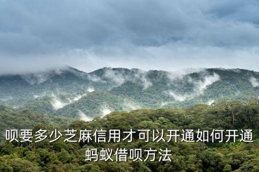 怎么開螞蟻借唄額度是多少，怎么才能開通借唄額度