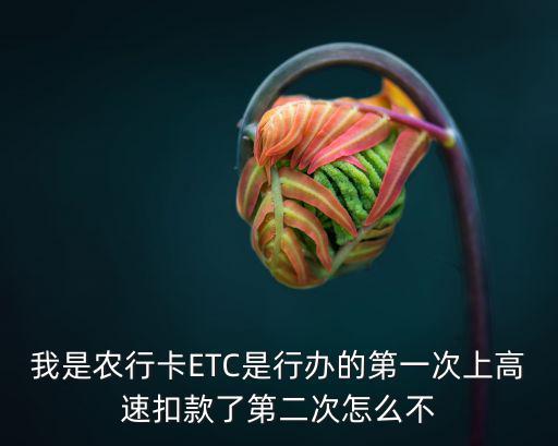 我是農(nóng)行卡ETC是行辦的第一次上高速扣款了第二次怎么不