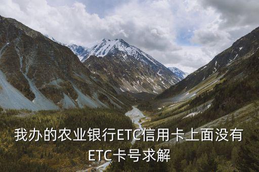 我辦的農(nóng)業(yè)銀行ETC信用卡上面沒(méi)有ETC卡號(hào)求解