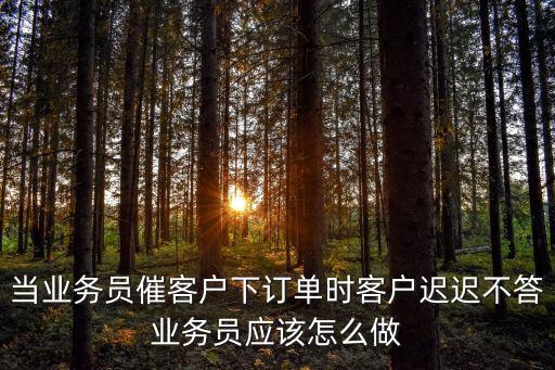 當(dāng)業(yè)務(wù)員催客戶下訂單時(shí)客戶遲遲不答業(yè)務(wù)員應(yīng)該怎么做