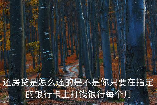 還房貸是怎么還的是不是你只要在指定的銀行卡上打錢銀行每個月