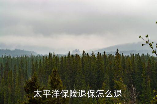 太平洋保險(xiǎn)退保怎么退