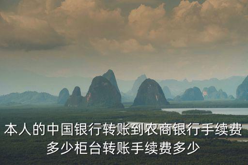 本人的中國銀行轉(zhuǎn)賬到農(nóng)商銀行手續(xù)費(fèi)多少柜臺(tái)轉(zhuǎn)賬手續(xù)費(fèi)多少