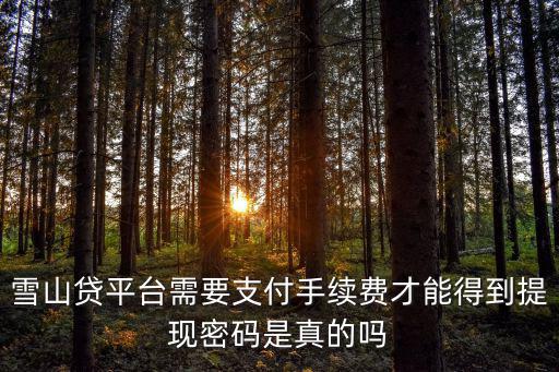 雪山貸不到100怎么提現(xiàn)，請問雪山貸的提現(xiàn)手續(xù)費(fèi)如何