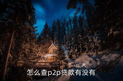 怎么查詢是否p2p貸款嗎，怎么查p2p貸款有沒有