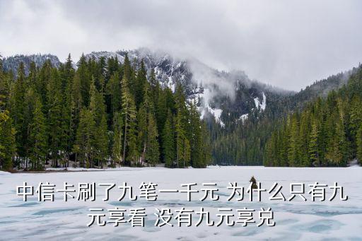 中信9元享看怎么獲得，中信卡刷了九筆一千元 為什么只有九元享看 沒有九元享兌
