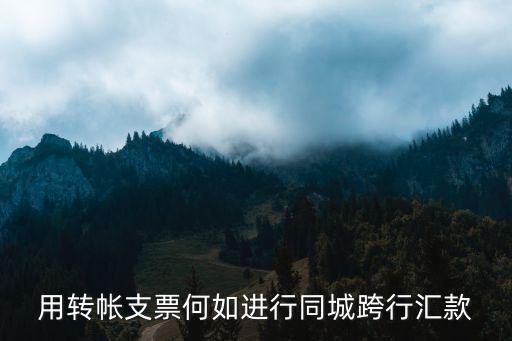 轉賬支票怎么跨行使用，用轉帳支票何如進行同城跨行匯款