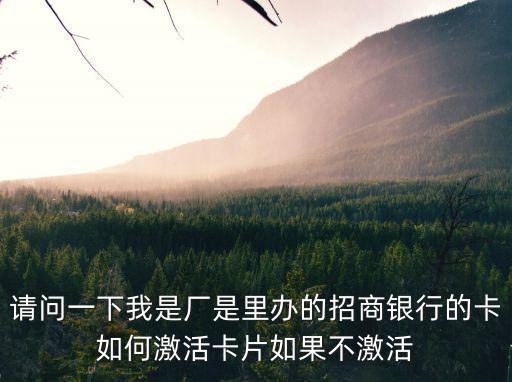 請(qǐng)問(wèn)一下我是廠是里辦的招商銀行的卡如何激活卡片如果不激活