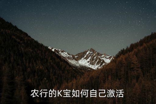 農(nóng)行企業(yè)k寶怎么激活碼，農(nóng)行卡開(kāi)通網(wǎng)銀時(shí)有個(gè)K寶 怎么激活