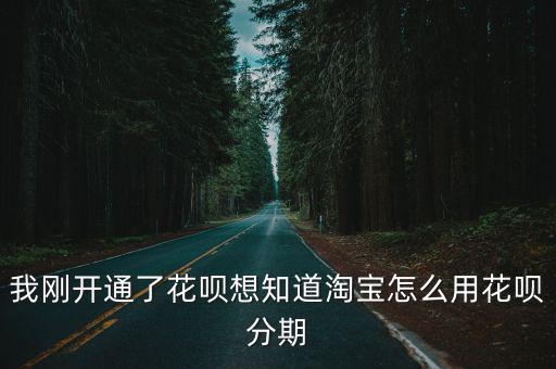我剛開通了花唄想知道淘寶怎么用花唄分期