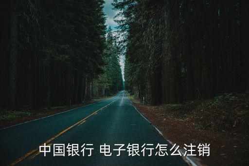 中國銀行 電子銀行怎么注銷