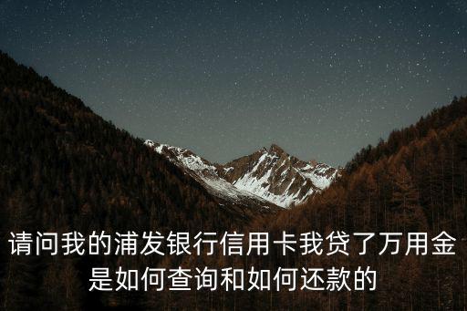 請問我的浦發(fā)銀行信用卡我貸了萬用金是如何查詢和如何還款的