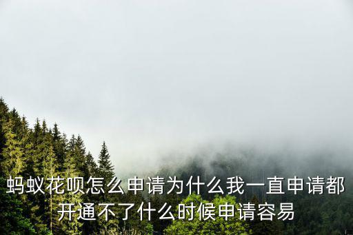 螞蟻花唄怎么申請(qǐng)為什么我一直申請(qǐng)都開(kāi)通不了什么時(shí)候申請(qǐng)容易