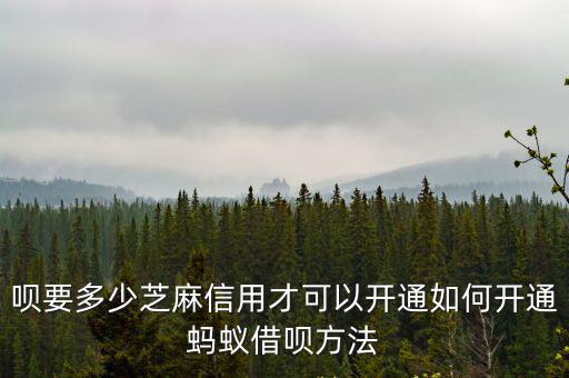 唄要多少芝麻信用才可以開通如何開通螞蟻借唄方法