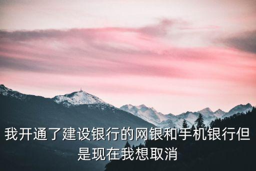 我開通了建設(shè)銀行的網(wǎng)銀和手機(jī)銀行但是現(xiàn)在我想取消