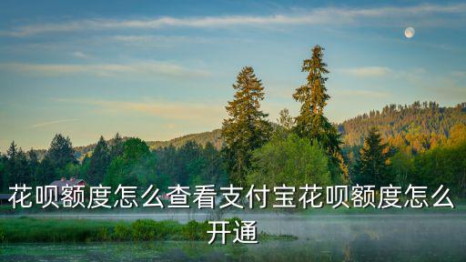 花唄額度怎么查看支付寶花唄額度怎么開(kāi)通