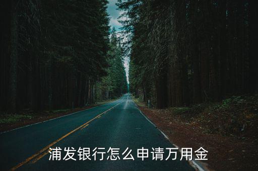 浦發(fā)銀行怎么申請萬用金