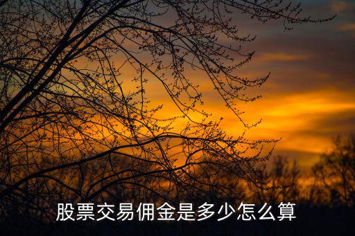 股票交易傭金是多少怎么算