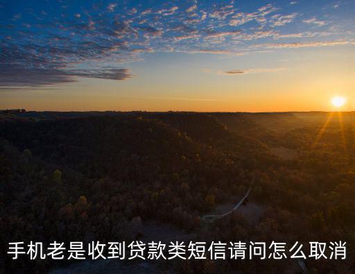 手機(jī)老是收到貸款類(lèi)短信請(qǐng)問(wèn)怎么取消
