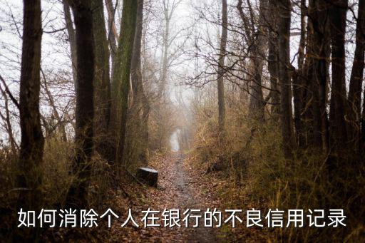 如何消除個(gè)人在銀行的不良信用記錄