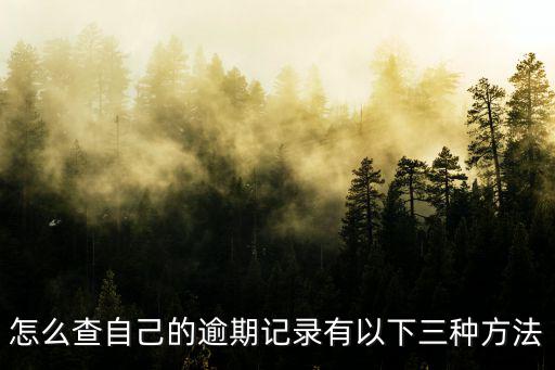 怎么查自己的逾期記錄有以下三種方法