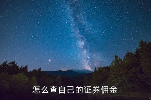 怎么查自己的證券傭金