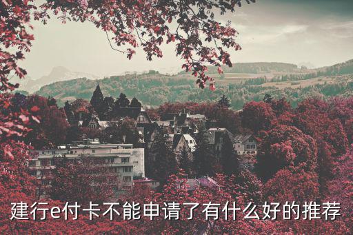 建行e付卡不能申請了有什么好的推薦