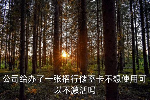 公司給辦了一張招行儲(chǔ)蓄卡不想使用可以不激活嗎