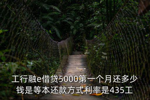 融易貸利息怎么算，工行融e借貸5000第一個月還多少錢是等本還款方式利率是435工