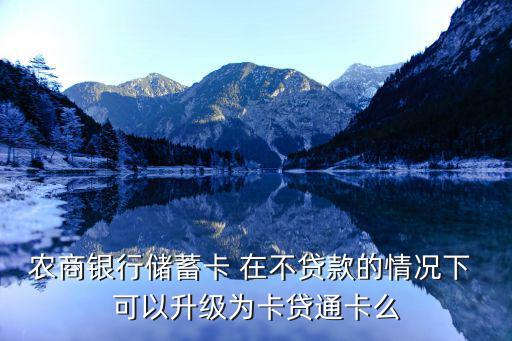 農(nóng)商銀行儲蓄卡 在不貸款的情況下 可以升級為卡貸通卡么