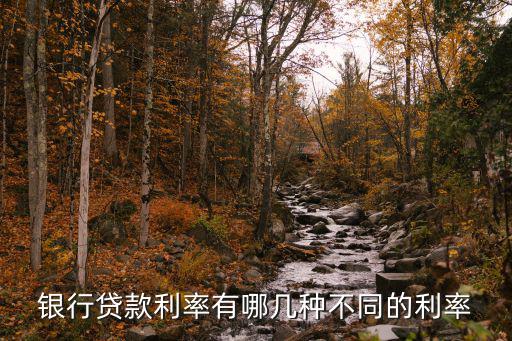 銀行貸款利率有哪幾種不同的利率