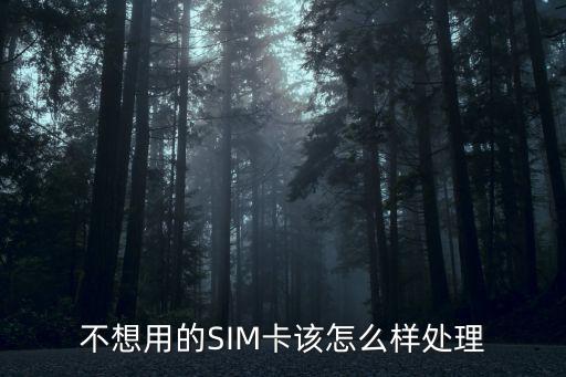 不想用電話卡怎么辦理，不想用的SIM卡該怎么樣處理