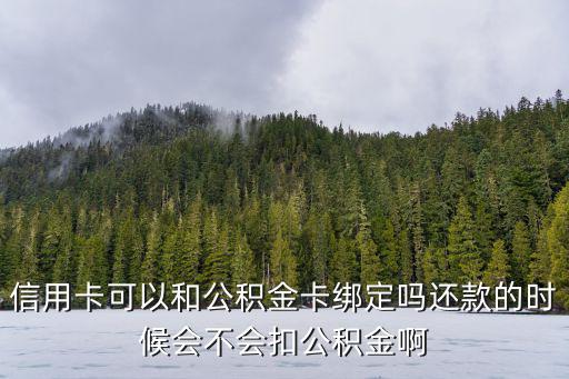 信用卡可以和公積金卡綁定嗎還款的時候會不會扣公積金啊