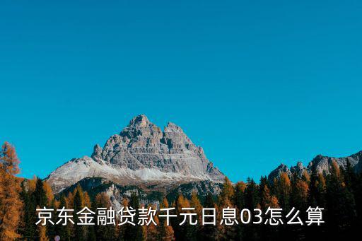 京東借2000利息怎么算，京東金融貸款千元日息03怎么算
