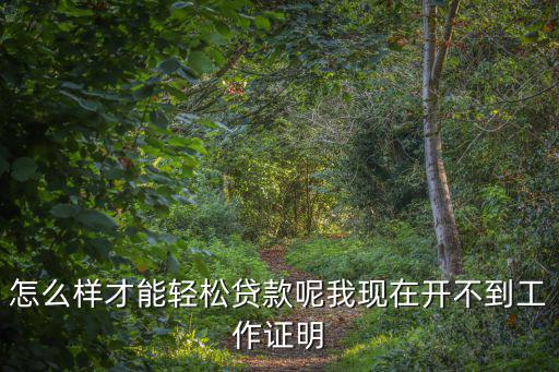 怎么樣才能輕松貸款呢我現(xiàn)在開不到工作證明