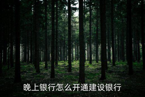 晚上銀行怎么開通建設(shè)銀行