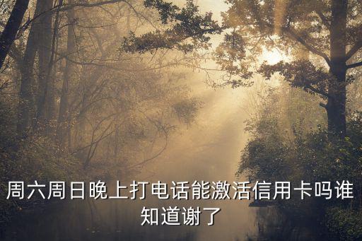 周六周日晚上打電話能激活信用卡嗎誰(shuí)知道謝了