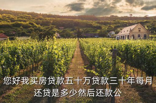 您好我買房貸款五十萬貸款三十年每月還貸是多少然后還款公