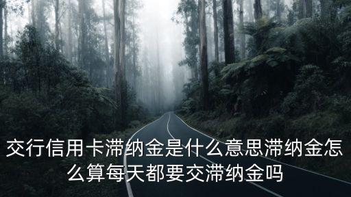 交行信用卡滯納金是什么意思滯納金怎么算每天都要交滯納金嗎