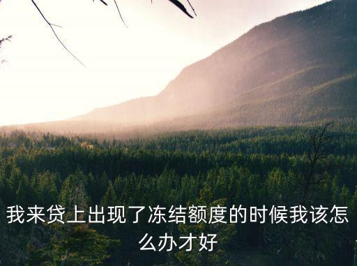 我來(lái)貸上出現(xiàn)了凍結(jié)額度的時(shí)候我該怎么辦才好
