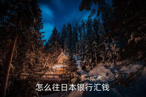 怎么往日本銀行匯錢